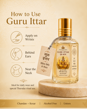 Shukrayanamah Guru Ittar – Chandan & Kesar Premium Alcohol-Free Attar | Guru Grah Inspired Unisex Fragrance