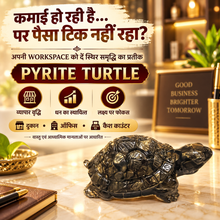 Natural Pyrite Turtle (Kachhua) – Wealth, Stability & Business Success Vastu Symbol for Office Desk, Cash Counter & Home