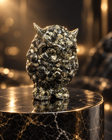 Shukrayanamah Premium Pyrite Owl Prosperity, Protection & Vastu Crystal Showpiece