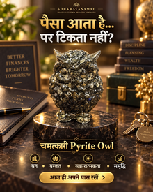 Shukrayanamah Premium Pyrite Owl Prosperity, Protection & Vastu Crystal Showpiece